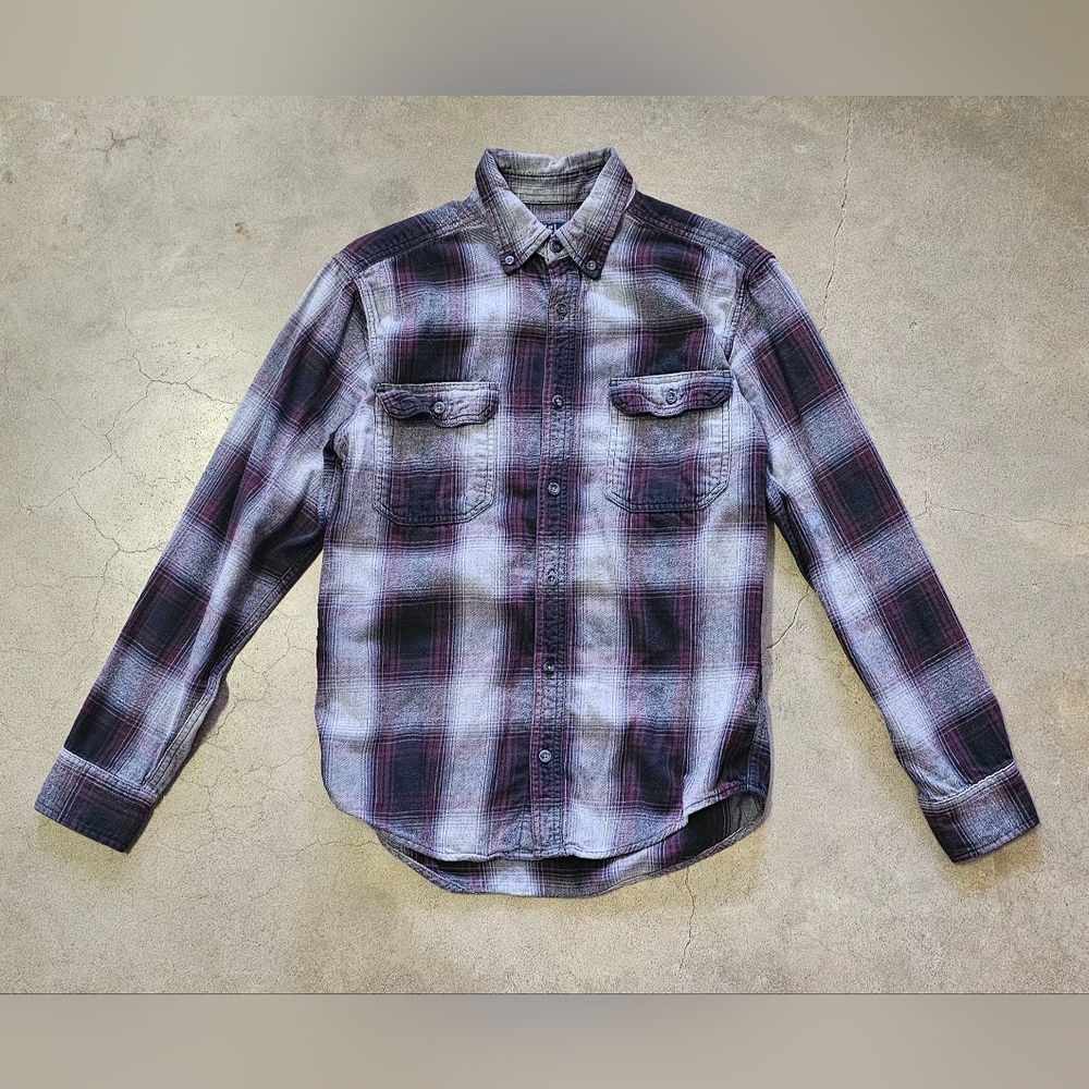 George Black and Purple Plaid Casual Shirt